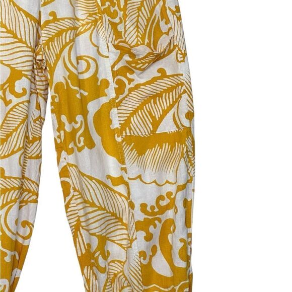 REVOLVE Haute Hippie Yellow Floral Linen Baggie Pants | Size M - Picture 7 of 10
